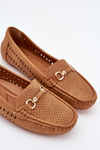 Ladies Moccasins With Cutouts And Decoration Camel Kaydance