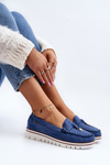 Women's Platform Moccasins Blue Railav