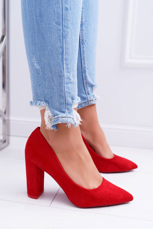 Women's Stiletto pumps Suede Red Strawberry