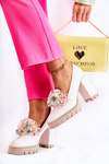 Elegant Pumps With Ornament Smooth Light pink Caterine