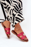 Flat Sandals With Cutouts And Decoration Fuchsia Bohalis