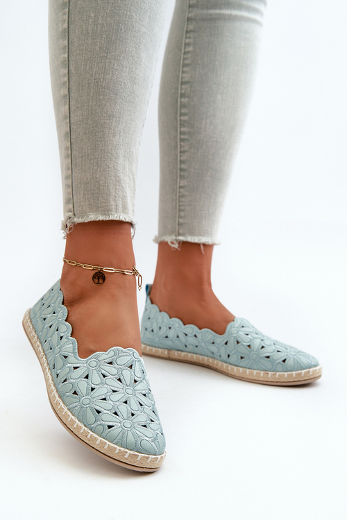 Women's White Floral Slip-On Ballerina Flats Vennice