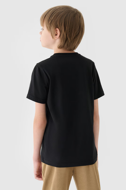 T-Shirt With Print For Boy 4F Black 4FJWAW24TTSHM1553-20S