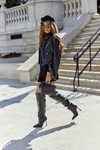 Insulated High Heel Knee Boots Black Dionne