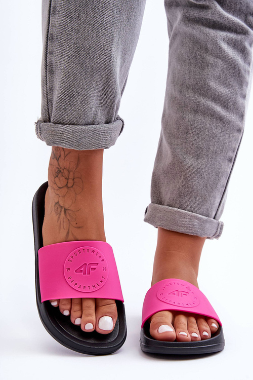 Damskie Klapki Sportowe 4F 4FSS23FFLIF069-55S Różowo-Czarne