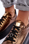 Buty Sportowe Skóra Platforma Maciejka 06191-24 Miedziane