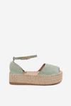 Women's platform espadrilles with weaving mint Selise