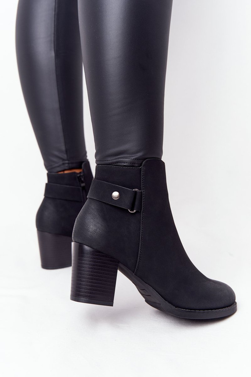 Women’s Insulated Boots On A Block Heel Nubuck Black Unstoppable