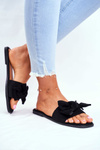 Women's Slides With Bow Black Malaysia