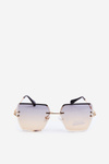 Women's Sunglasses With Gradient Lenses UV400 Gold-Blue