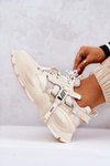 Buty Sportowe Sneakersy Damskie Beżowe GOE JJ2N4082
