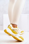 Sportowe Buty Sneakersy Żółto-Białe Revenge