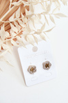 Flower Earrings With Cubic Zirconia gold