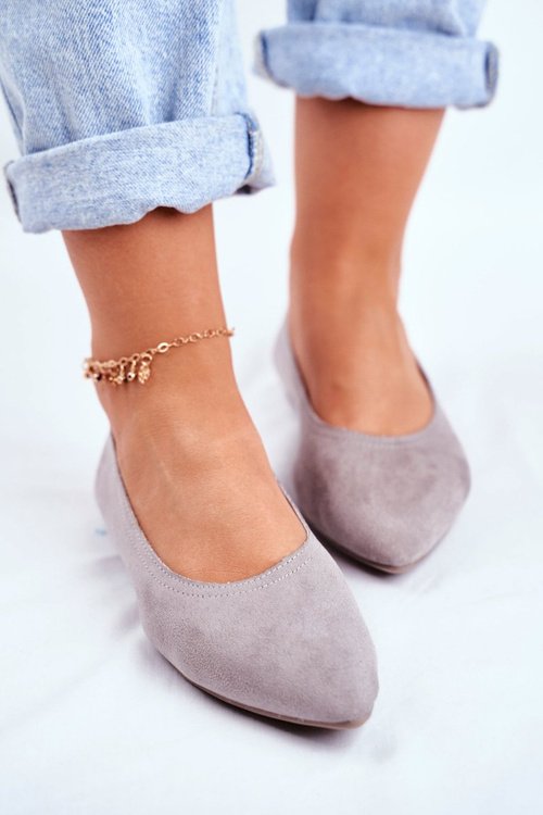 Women’s Ballerinas Eco-Suede Grey Bellissima