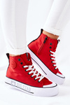 Trampki Wysokie Platforma Suwak Big Star Czerwone II274018