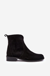 Women's Suede Boots with Zipper Black Nicole 2829