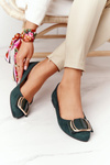 Suede Ballerinas With A Buckle Sergio Leone BL623 Zelené