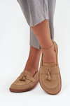 Leather Suede Barefoot Loafers Zazoo 322 Beige