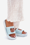 Women's Foam Slippers With Bear Blue Lalon