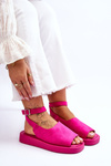 Comfortable Women's Sandals On The Platform Fuchsia Rubie