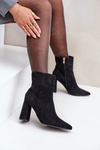 Ankle Boots With Pointed Toes On A Heel Eco Suede Black Artolla