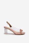 Elegant Sandals with Decorations Pink Gold D&A MR38-444