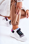 Sportowe Buty Sneakersy Damskie Wsuwane Białe Klayra