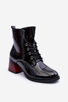 Heeled Lacquered Boots Black Luloshe