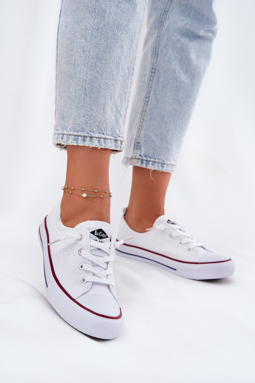 Trampki Damskie Materiałowe Lee Cooper Białe LCW-25-02-3296L