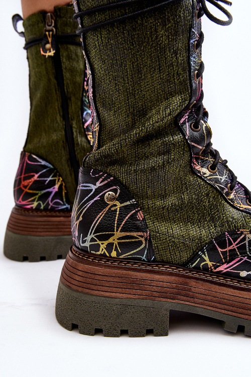 Women's Leather Work Boots Maciejka 06203-09 Multicolor