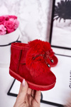 Children's Snow Boots Insulated With Fur Suede Red Amelia