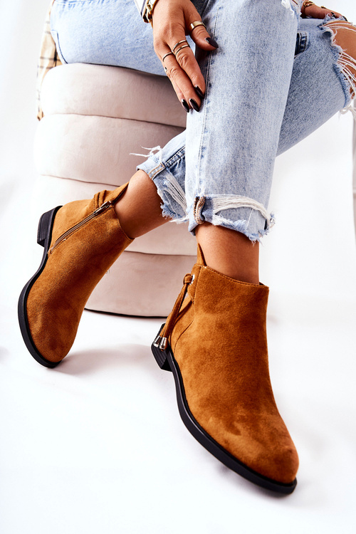 Women's boots suede Camel Numbero