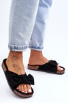 Women's Black Wendy Cork Sole Flip Flops