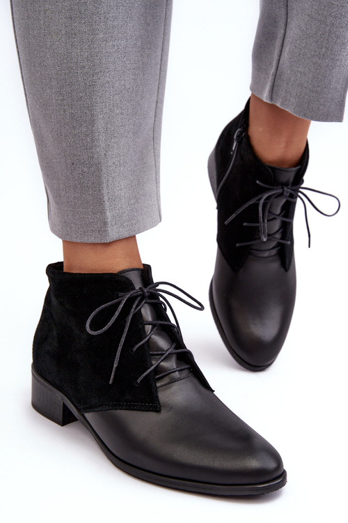 Stylish Women's Lace-up Boots Black Kefora