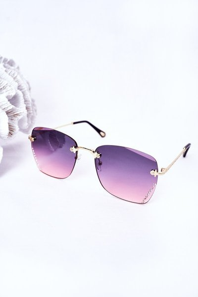 Sunglasses With Cubic Zirconia Pink Ombre