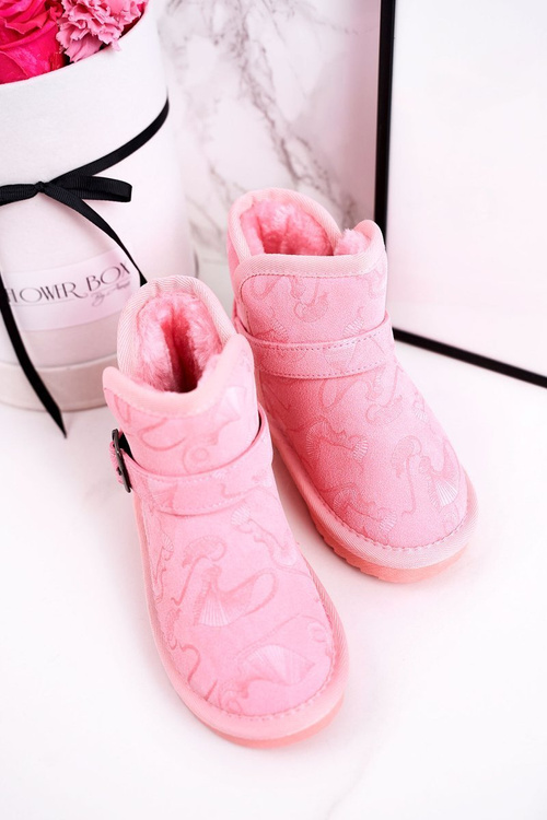 Children's Snow Boots With Fur Pink Kawai
