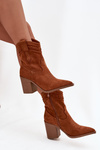 Women's cowboy ankle boots on heel Camel Jessa
