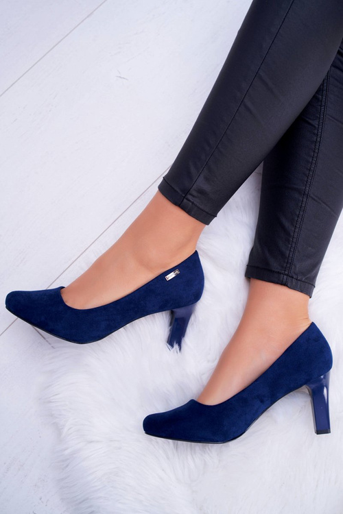 Women's Sergio Leone Navy Blue Suede pumps Orsola