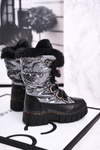 Children's Snow Boot Warm Black Grey Turismo