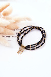 Dreamcatcher Pendant Bracelet Black and Gold