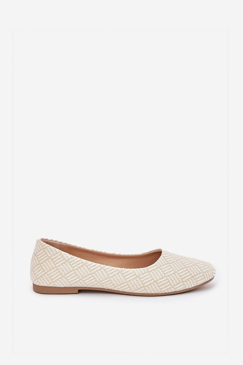 Ladies Flat Ballerinas With Glitter Gold Tatorelis