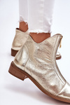 Zazoo 2785 Leather Boots With Zipper Gold