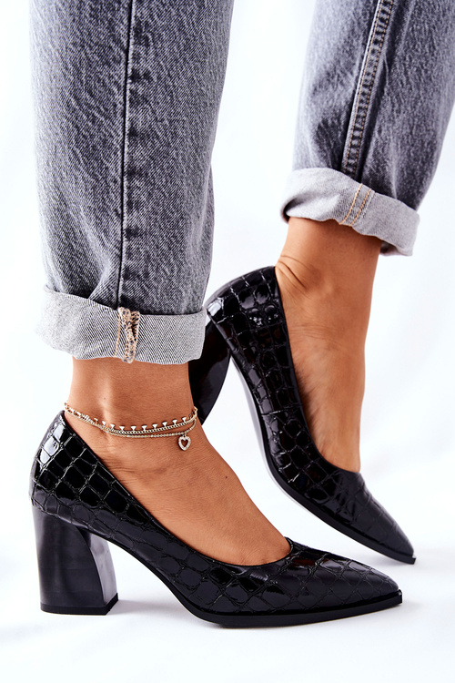 Women's Leather Pumps Black Chay