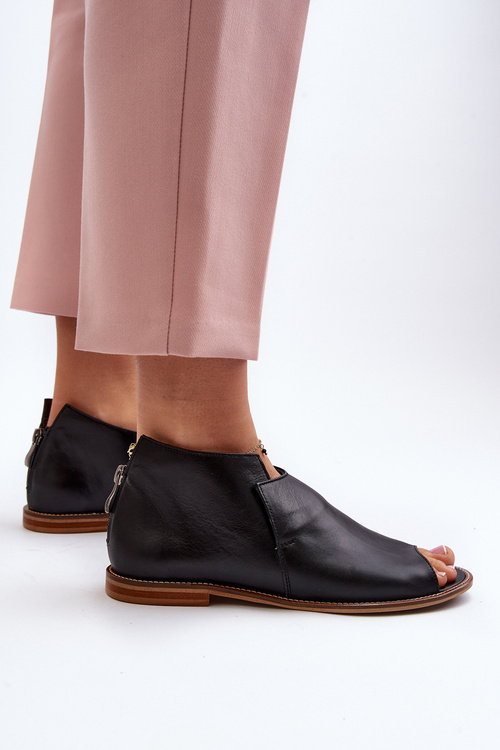 Women's Leather Sandals Laura Messi 2443 Black