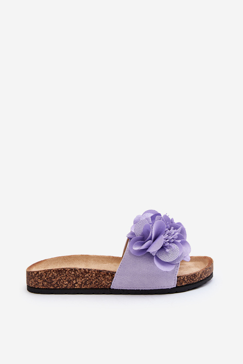 Women's Purple Flower Slides Lulania