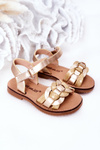 Children's Sandals With Snake Pattern Gold Baxlee