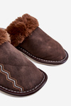 Men's Warm Slippers With Fur Brown Aron 