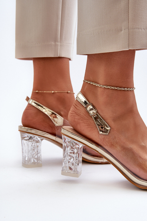 Elegant Sandals with Embellishments Pink Gold D&A MR38-444