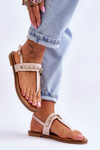 Women's Sandals With Chain Beige Jessica