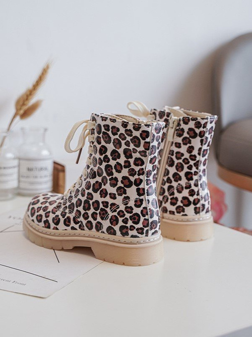 Children's Zip-Up Insulated Boots Beige-Brown Dolida